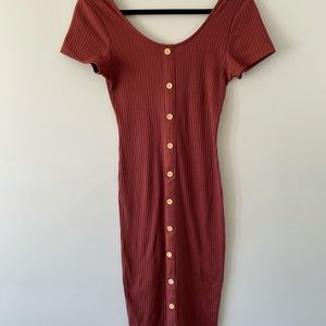 Primary Maroon Bodycon Dress
